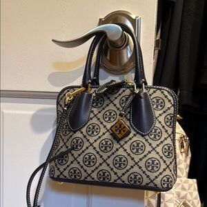 Tory Burch Mini T Monogram Jacquard Swing Crossbody Bag NWT